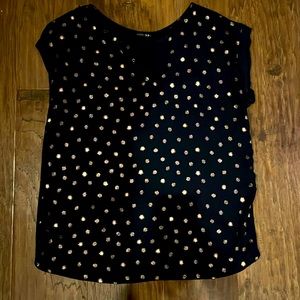 EUC Blue Papermoon Top with Gold detail